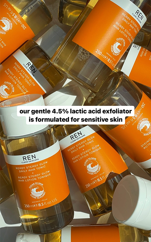 our gentle 4.5% lactic acid exfoliator is formulated for sensitive skin 